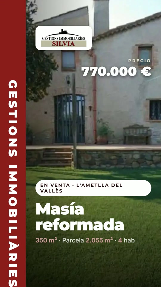 Reel inmobiliario para Gestions Immobiliàries Sílvia